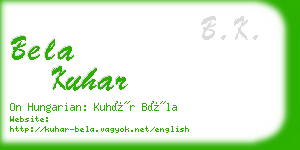 bela kuhar business card